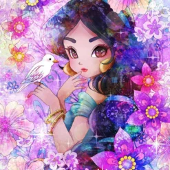 Tenyo Japan Pure White Jigsaw Puzzle DPG266-577 Disney Aladdin Jasmine Glamorous Eyes (266 Pieces)