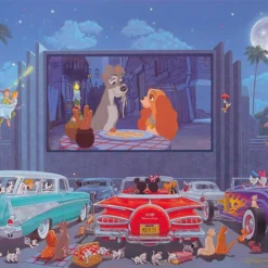 Tenyo Japan Jigsaw Puzzle D1000-058 Manuel Hernandez Disney Night At The Movie (1000 Pieces)