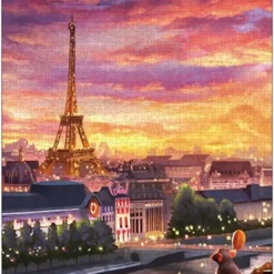 Tenyo D1000-095 Canvas Jigsaw Puzzle Disney Ratatouille A Longing City (1000 Pieces)